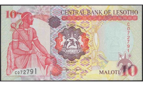 Лесото 10 малоти 2000 (Lesotho 10 maloti 2000) P 15a : Unc