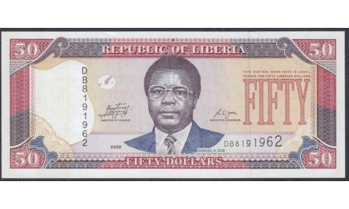 Либерия 50 долларов 2009 (Liberia 50 dollars 2009) P 29d : UNC