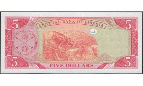 Либерия 5 долларов 2009 (Liberia 5 dollars 2009) P 26e : Unc