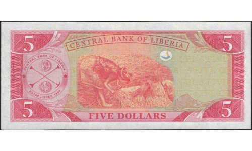 Либерия 5 долларов 2011 (Liberia 5 dollars 2011) P 26g : Unc