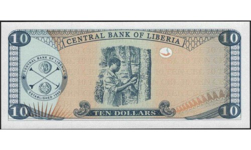 Либерия 10 долларов 2009 (Liberia 10 dollars 2009) P 27e : Unc