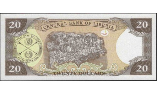 Либерия 20 долларов 2009 (Liberia 20 dollars 2009) P 28e : Unc