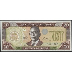 Либерия 20 долларов 2011 (Liberia 20 dollars 2011) P 28f : Unc