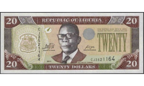 Либерия 20 долларов 2011 (Liberia 20 dollars 2011) P 28g : Unc