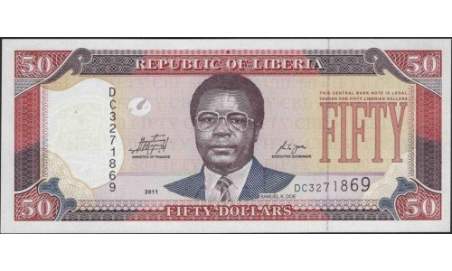 Либерия 50 долларов 2011 (Liberia 50 dollars 2011) P 29e : Unc