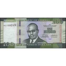 Либерия 100 долларов 2016 (Liberia 100 dollars 2016) P 35a : Unc