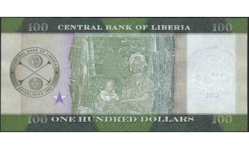 Либерия 100 долларов 2016 (Liberia 100 dollars 2016) P 35a : Unc