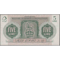 Ливия (Триполитания) 5 лир б/д (1943) (Libya (Tripolitania) 5 lire ND (1943)) P M3a : Unc