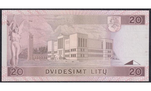 Литва 20 литов 1993 года, NAC7729036 (Lithuania 20 litu 1993) P 57a: Unc