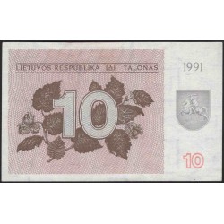 Литва 10 талонов 1991 (Lithuania 10 talonas 1991) P 35a : Unc