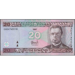 Литва 20 литов 1997 (Lithuania 20 litu 1997) P 60 : Unc