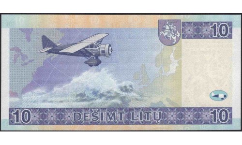 Литва 10 литов 2001 (Lithuania 10 litu 2001) P 65 : Unc