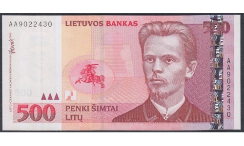 Литва 500 литов 2000 (Lithuania 500 litu 2000) P 64 : Unc