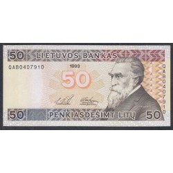 Литва 50 литов 1993 года(Lithuania 50 litu 1993) P 58a: UNC