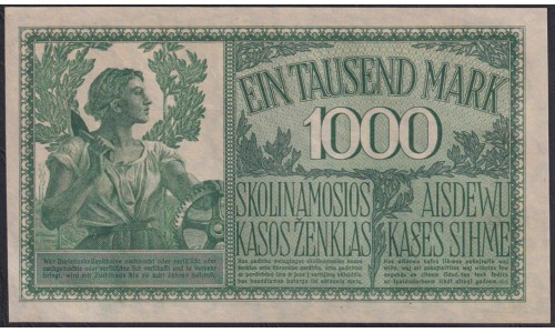 Литва 1000 марок 1918 года, Ковно - Каунас, A.252166 (Lithuania 1000 mark 1918, KOWNO) P R134a: UNC