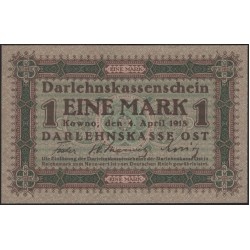 Литва 1 марка 1918 (Lithuania 1 mark 1918) P R128 : UNC