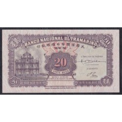 Макао Португальская Колония 20 Авос 06.08.1946 года, РЕДКИЕ (Macau  patacas 20 Avos 06.08.1946) P 37r: UNC