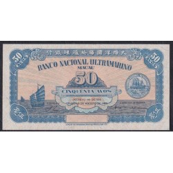 Макао Португальская колония 50 Авос 06.08.1946 года, , Незаконченные, РЕДКИЕ (Macau  patacas 50 Avos 06.08.1946, Remainder) P 38r: UNC