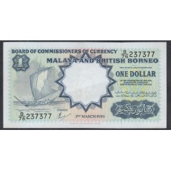 Малайя и Британское Борнео 1 доллар 1959 (Malaya & British Borneo 1 dollar 1959) P 8A: XF