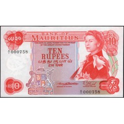 Маврикий 10 рупий (1967) (MAURITIUS 10 Rupees (1967)) P 31a : UNC 