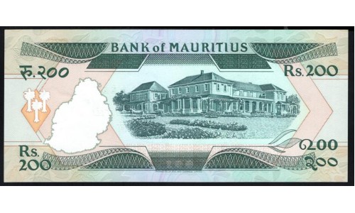 Маврикий 200 рупий 1985 год  (MAURITIUS 200 rupees 1985) P 39b: UNC