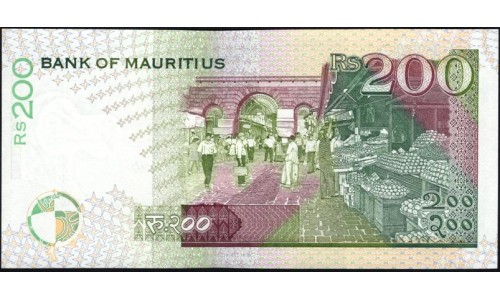 Маврикий 200 рупий 1998 год  (MAURITIUS 200 rupees 1998) P 45: UNC