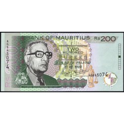 Маврикий 200 рупий 1999 г.  (MAURITIUS 200 rupees 1999) P 52a: UNC