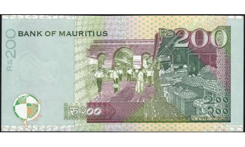 Маврикий 200 рупий 1999 г.  (MAURITIUS 200 rupees 1999) P 52a: UNC