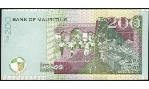Маврикий 200 рупий 2001 г.  (MAURITIUS 200 rupees 2001) P 52b: UNC
