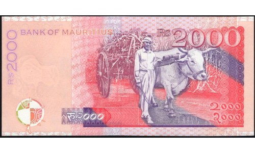 Маврикий 2000 рупий 1999 г.   (MAURITIUS 2000 rupees 1999 g.) P55:Unc