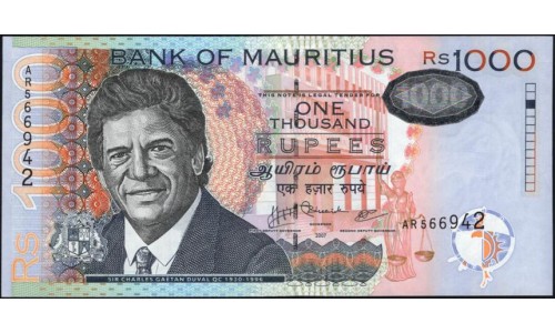 Маврикий 1000 рупий 2007 (MAURITIUS 1000 rupees 2007) P 59c : UNC