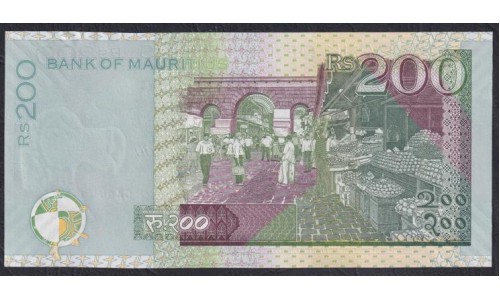 Маврикий 200 рупий 2022 года, Короткий номер (MAURITIUS 200 rupees 2022) P 61d: UNC