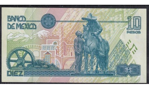 Мексика 10 песо 10-05-1996 год, серия Y (MEXICO 10 Pesos 10-05-1996, series Y) P 105bY(1): UNC