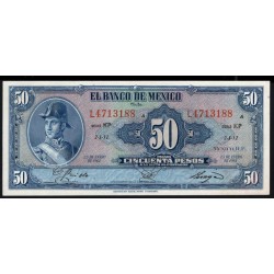 Мексика 50 песо 1961 год, серия КР (MEXICO 50 Pesos 1961) P 49m: UNC