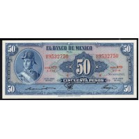 Мексика 50 песо 1963 года, серия ATD (MEXICO 50 Pesos 1963) P 49o(2): UNC