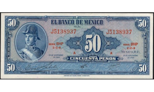 Мексика 50 песо 1969 (MEXICO 50 Pesos 1969) P 49r : UNC