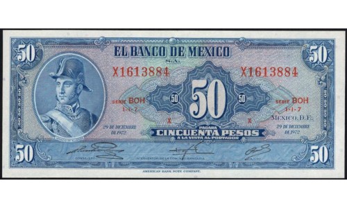Мексика 50 песо 1972, серия BOH (MEXICO 50 Pesos 1972) P 49u : UNC