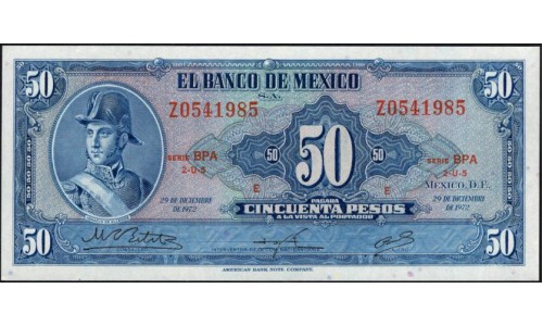 Мексика 50 песо 1972 (MEXICO 50 Pesos 1972) P 49u : UNC