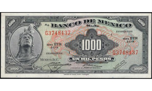 Мексика 1000 песо 1974 (MEXICO 1000 Pesos 1974) P 52s : UNC