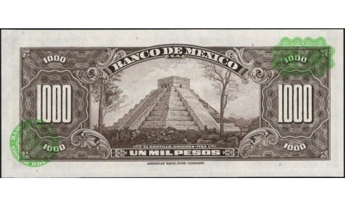 Мексика 1000 песо 1977 серия CBQ (MEXICO 1000 Pesos 1977) P 52t : UNC