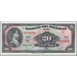 Мексика 20 песо 1970, серия BIJ (MEXICO 20 Pesos 1970) P 54p : UNC