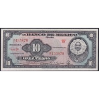 Мексика 10 песо 8-9-1954, серия EN (MEXICO 10 Pesos 8-9-1954) P 56b(2): UNC