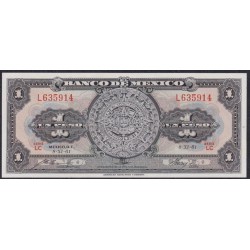 Мексика 1 песо 8-XI-1961 серия LC (MEXICO 1 Peso 1961) P 59h: UNC