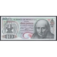 Мексика 10 песо 1969 года, Серия 1 G (MEXICO 10 Pesos 1969) P 63b : aUNC