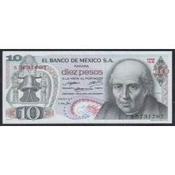 Мексика 10 песо 1971 года, Серия 1AS (MEXICO 10 Pesos 1971) P 63d(2) : aUNC