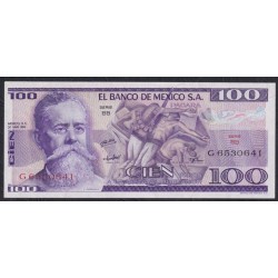 Мексика 100 песо 1974 серия BB (MEXICO 100 Pesos 1974 series BB) P 66а : UNC