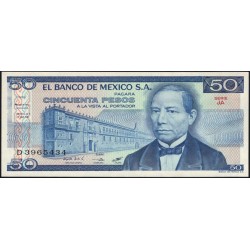 Мексика 50 песо 1981 серия JA (MEXICO 50 Pesos 1981 series JA) P 73 : UNC