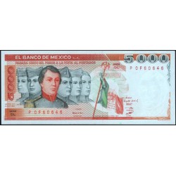 Мексика 5000 песо 1982 серия POF60646 (MEXICO 5000 Pesos 1982 series POF60646) P 77b: UNC