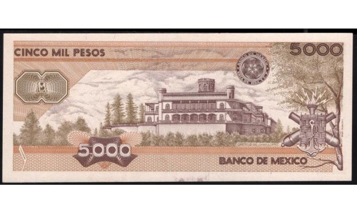 Мексика 5000 песо 1987 серия JY (MEXICO 5000 Pesos 1987 series HS) P 88b(7): UNC