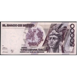 Мексика 50000 песо 1990 серия HK (MEXICO 50000 Pesos 1990 series HK) P 93: UNC--